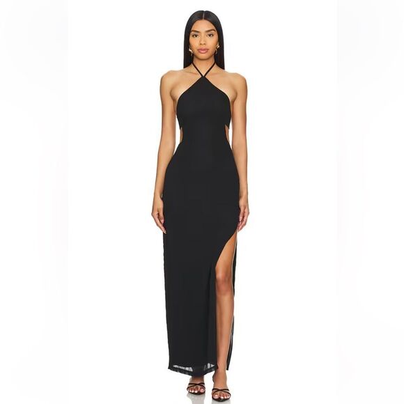 Superdown Marley Maxi Dress Black
Backless halter tie Revolve NWT XS - Picture 1 of 11
